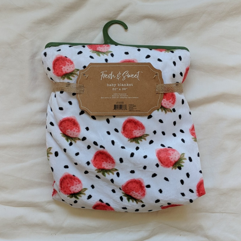 Strawberry Baby Blanket, New